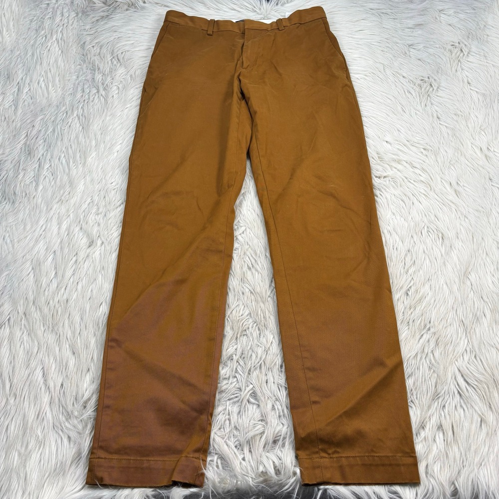 Banana Republic Men's 31 x 34 Brown Mason Athletic Taper Trouser Pant Preppy